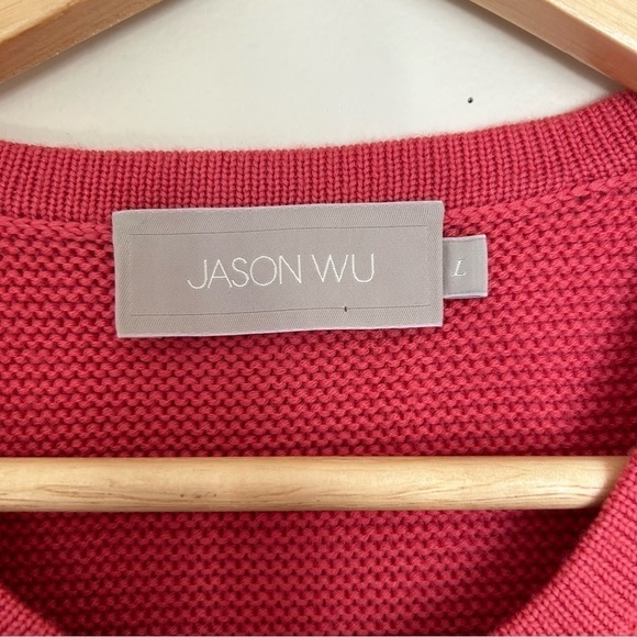 Jason Wu Scoop Neck Knit Sweater in Pink sz L - Picture 2 of 4